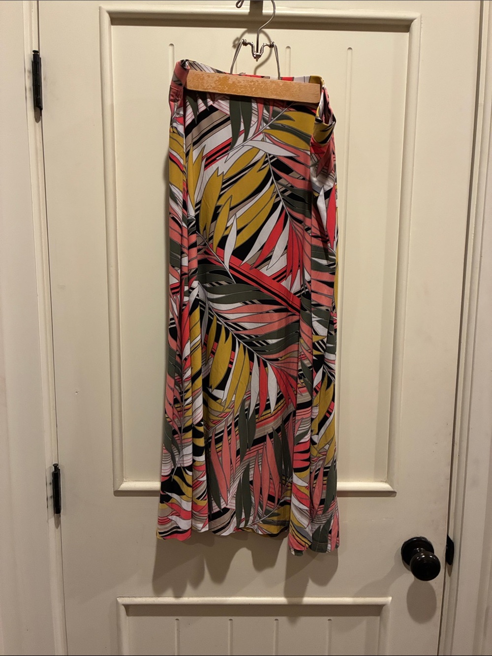 Black Label Evan-Picone Tropical Print Maxi Skirt in Pink, Mustard & Olive